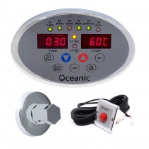 Oceanic Steam Generator Digital Control Panel, Chrome steam inlet nozzle and Steam on demand button